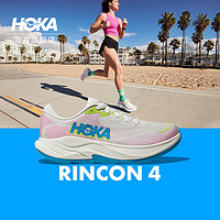 HOKA ONE ONE 男女款夏季林康4公路跑步鞋RINCON 4减震防滑透气 霜白色/暮光粉-女 36