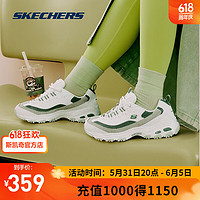 SKECHERS 斯凯奇 奶茶熊丨Skechers 秋季女款复古熊猫老爹鞋百搭运动鞋 粉红/绿色/896276-WMNT 37