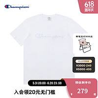 Champion刺绣草写logo短袖T恤 白色 XL