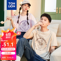 唐狮 TONLION2024夏季新款情侣印花圆领短袖T恤TB
