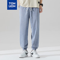 唐狮 TONLION【TJ】韩版百搭哈伦束脚裤夏季薄款透气亲肤九分裤男 浅蓝 31