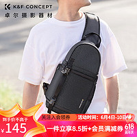 K&F CONCEPT 卓尔 相机包单肩斜跨适用于佳能微单反摄影包一机两镜多功能专业便携大容量斜跨摄影单肩包 黑色