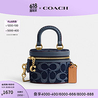 COACH 蔻驰 女士丹宁TRAIL 12号迷你斜挎包牛仔手提包女包 B4/蓝色