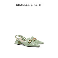 CHARLES & KEITH CHARLES&KEITH春夏女鞋CK1-60580261小方头金属饰粗跟凉鞋女鞋
