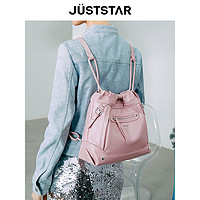 JustStar 欧时纳 垃圾袋流浪双肩包2024新款大容量多隔层油蜡皮手提通勤背包