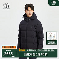 KOLON SPORT可隆户外男中量保暖夹克外套鹅绒冬季露营运动羽绒服 LHDJ3WNK01-BK 黑色 180/XL