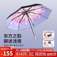 蕉下防晒伞太阳伞防晒防紫外线遮阳伞女士晴雨两用伞三折小黑伞 岚陌