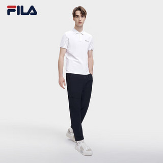 FILA 斐乐男子短袖POLO衫2024夏季时尚简约T恤商务翻领男装上衣 标准白-A-WT（补货） 165/88A/S