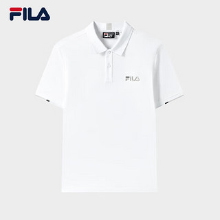 FILA 斐乐男子短袖POLO衫2024夏季时尚简约T恤商务翻领男装上衣 标准白-A-WT（补货） 175/96A/L