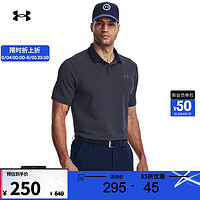 安德玛（UNDERARMOUR）春夏Performance 3.0男子条纹高尔夫运动Polo衫1377376 藏蓝色410 S