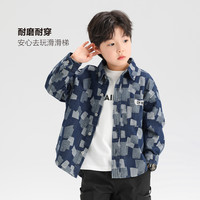 左西童装男童牛仔外套儿童衬衫春秋款休闲帅气男孩韩系上衣潮