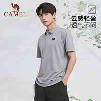 CAMEL 骆驼 户外速干衣男短袖polo衫2024春夏季轻盈透气修身上衣女