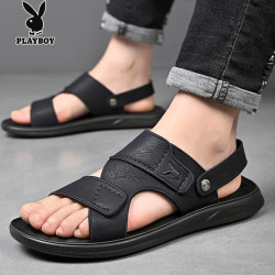 playboy花花公子休闲凉鞋男2024夏季最新款软面舒适轻便户外开车沙滩