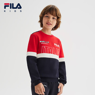 FILA【螨消消】斐乐儿童童装2024年春季中大童男童抗菌卫衣潮