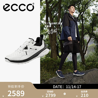 ECCO爱步户外运动鞋 透气软底休闲登山鞋男 奥途系列824284 白色82428401007 41