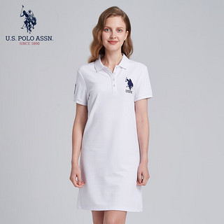 U.S. POLO ASSN.保罗POLO衫女夏季中长款修身多色简约短袖上衣