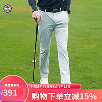 PGA高尔夫裤子男 golf男士长裤运动球裤 弹力面料清爽舒适 透气孔男 PGA 102080-浅灰色 L