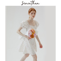 sincethen花昭茉莉法式初恋碎花连衣裙小清新甜美泡泡袖短裙女夏