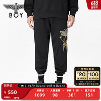 BOY LONDON 长裤男女同款春夏季新品刺绣老鹰LOGO潮酷休闲裤 N15015 黑色 XS/此款偏大，建议拍小一码