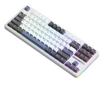 PLUS会员：AULA 狼蛛 F87 Pro 87键 三模机械键盘 星际迷航 灰木轴V4 RGB