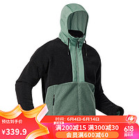 DECATHLON 迪卡侬 羊羔绒男连帽卫衣加厚抓绒休闲外套ODT1(23新)灰绿色M 4531805