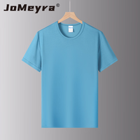 JOMEYRA速干衣冰感短袖t恤男女同款夏季简约纯色圆领打底衫款上衣B 1821-孔蓝 S(70-80)斤