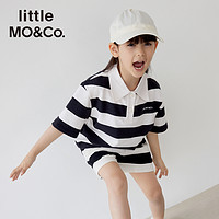 Little MO&CO. 套装 亲子装 little moco童装夏装女童条纹上衣短裤儿童裤子大童