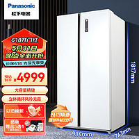 Panasonic 松下 双开门优选冰箱NR-TB63GPB-W磨砂白 632L玻璃面板