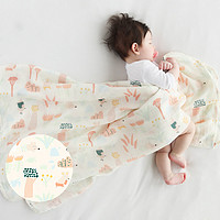 Griny 格里尼 婴儿纱布被子夏季薄款新生儿用品襁褓包巾初生抱被宝宝盖毯 蹦蹦鼠 120x120cm