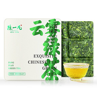 移动端、京东百亿补贴：陈一凡 绿茶 高山云雾绿茶叶浓香型30g 新茶礼盒装便携方片茶