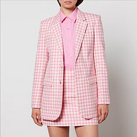 ami 格纹棉毛混纺西装