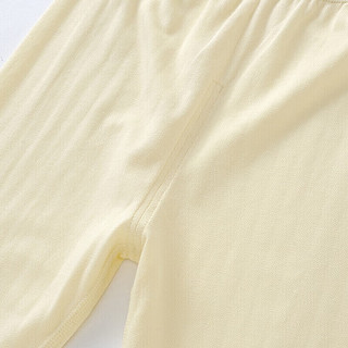 英氏（YEEHOO）儿童居家服40支单面提花布吸湿透气宝宝空调裤 浅黄73CM