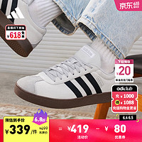 adidas「T头鞋」VL COURT休闲板鞋德训鞋男女阿迪达斯轻运动 灰色/黑色/银色 44