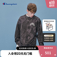Champion卫衣春季新款情侣宽松复古扎染休闲男女圆领上衣