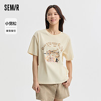 Semir 森马 卡通印花落肩短袖 10-9324100048