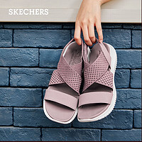 PLUS会员：SKECHERS 斯凯奇 女士运动休闲凉鞋 32495 MVE茱萸粉 35