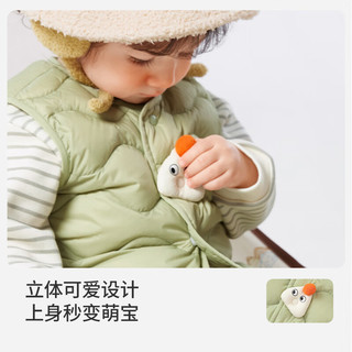 巴拉巴拉宝宝马甲外穿2023款冬装婴儿背心羽绒服加厚保暖洋气潮 苹果绿-萌趣章仔-40682 100cm