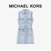 MICHAEL KORS 迈克·科尔斯 女士工装风无袖牛仔连衣裙