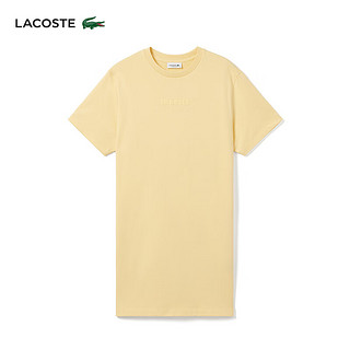 LACOSTE法国鳄鱼女装24年夏季连衣裙纯色百搭舒适连衣裙EF7287 IT7/浅黄色 36 /160