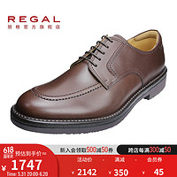 REGAL 丽格 休闲日本制系带圆头男士皮鞋102W DBR(深褐色) 42