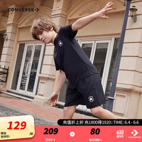 匡威(Converse)匡威儿童套装T恤短袖短裤速干套装2024夏季中大童男女童运动套装 正黑色 140/68