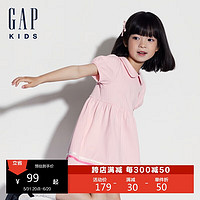 GAP女幼童2024夏季高腰洋装466248 粉色 90cm(1-2岁)亚洲尺码