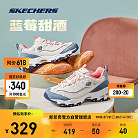 SKECHERS 斯凯奇 奶茶熊丨Skechers女款夏撞色休闲运动鞋软底跑步鞋厚底增高老爹鞋