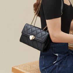 红蜻蜓 2024新款女包菱格链条包女包简约通勤风女包软皮女包单肩包女