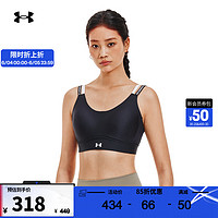 安德玛（UNDERARMOUR）春夏Infinity 2.0女子罗纹小8bra拳击训练运动内衣-中强度1385433 黑色001 S A-C