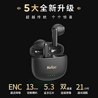 Netac 朗科 LK35真无线蓝牙耳机 半入耳式蓝牙5.3银河黑