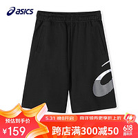 亚瑟士（asics）儿童夏季男童大logo运动休闲纯棉五分短裤332221095121 001黑色 140