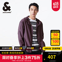 杰克琼斯 杰克·琼斯（JACK&JONES）夏季男士户外休闲时尚透气个性连帽遮阳衣服外套2242SP004 E36葡萄紫 常规 E36葡萄紫 175/96A/M