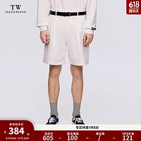 Teenie Weenie Men小熊男装休闲裤男2024夏季运动卫裤短裤男士裤子 白色 185/2XL