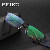 SEIKO 精工 商务超轻钛材眼镜架男配近视眼镜大脸加宽全框眼镜框HC1009